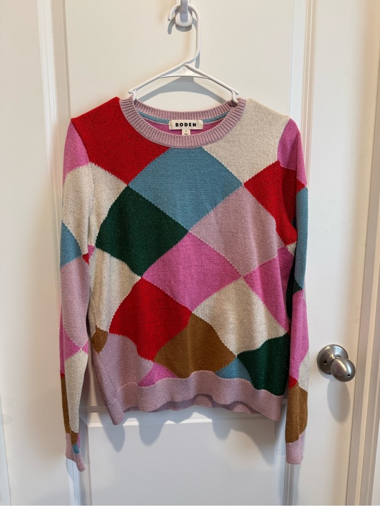 Boden Sweaters - Boden Multicolor Crewneck Sweater - Pink, Green, Red, Cream, Blue, Brown Medium
